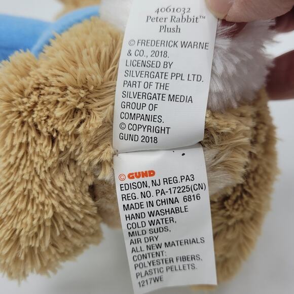 Beatrix Potter Peter Rabbit Plush 4061032 Gund Stuffed Animal 2018 - Picture 12 of 14